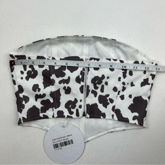 Princess Polly Coby Top Brown / White Corset Crop Style - Picture 6 of 7